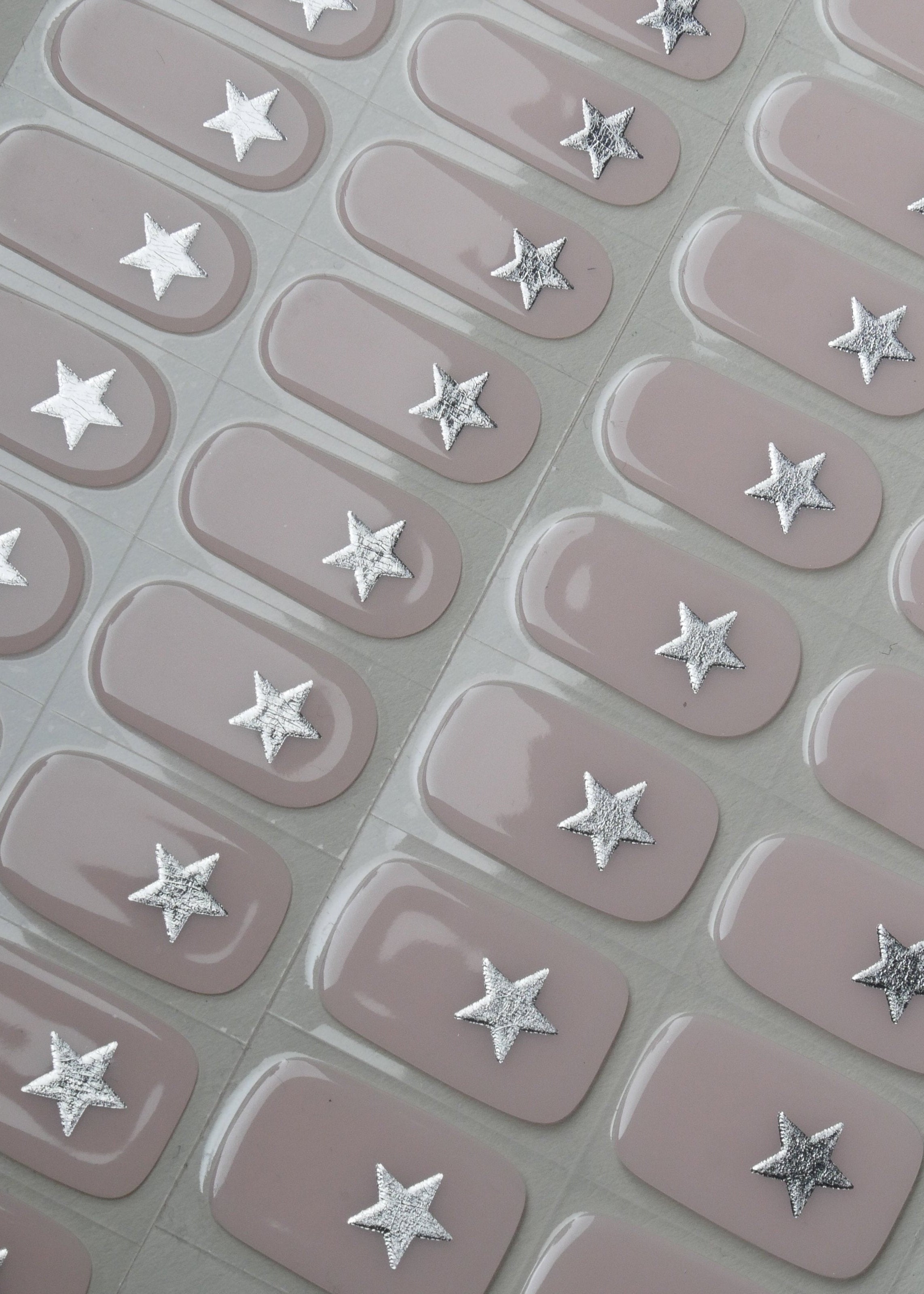 nude silver star gel nail sticker - Silver Surfer by ABSTRACT.