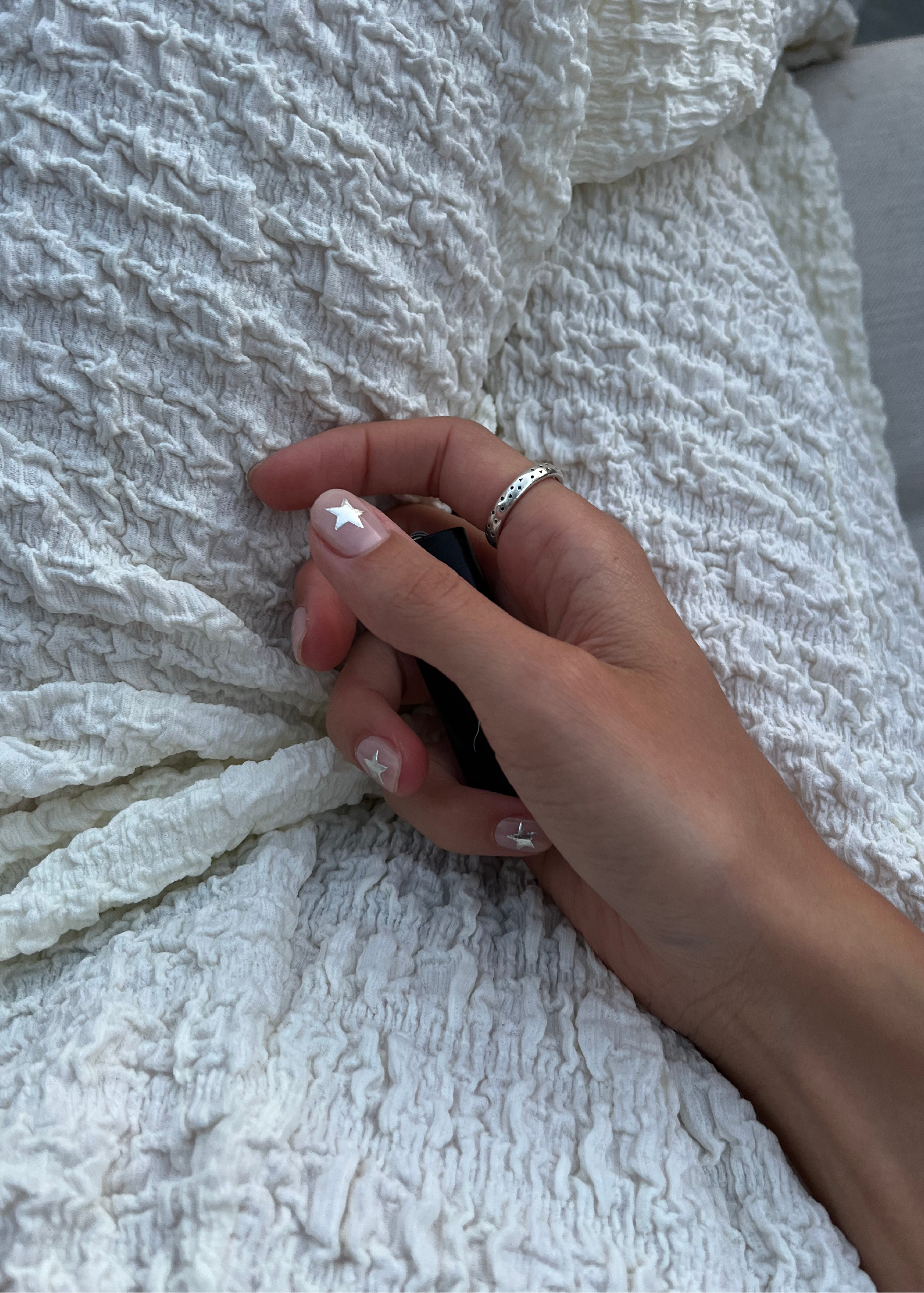 nude silver star gel nail sticker - Silver Surfer by ABSTRACT.