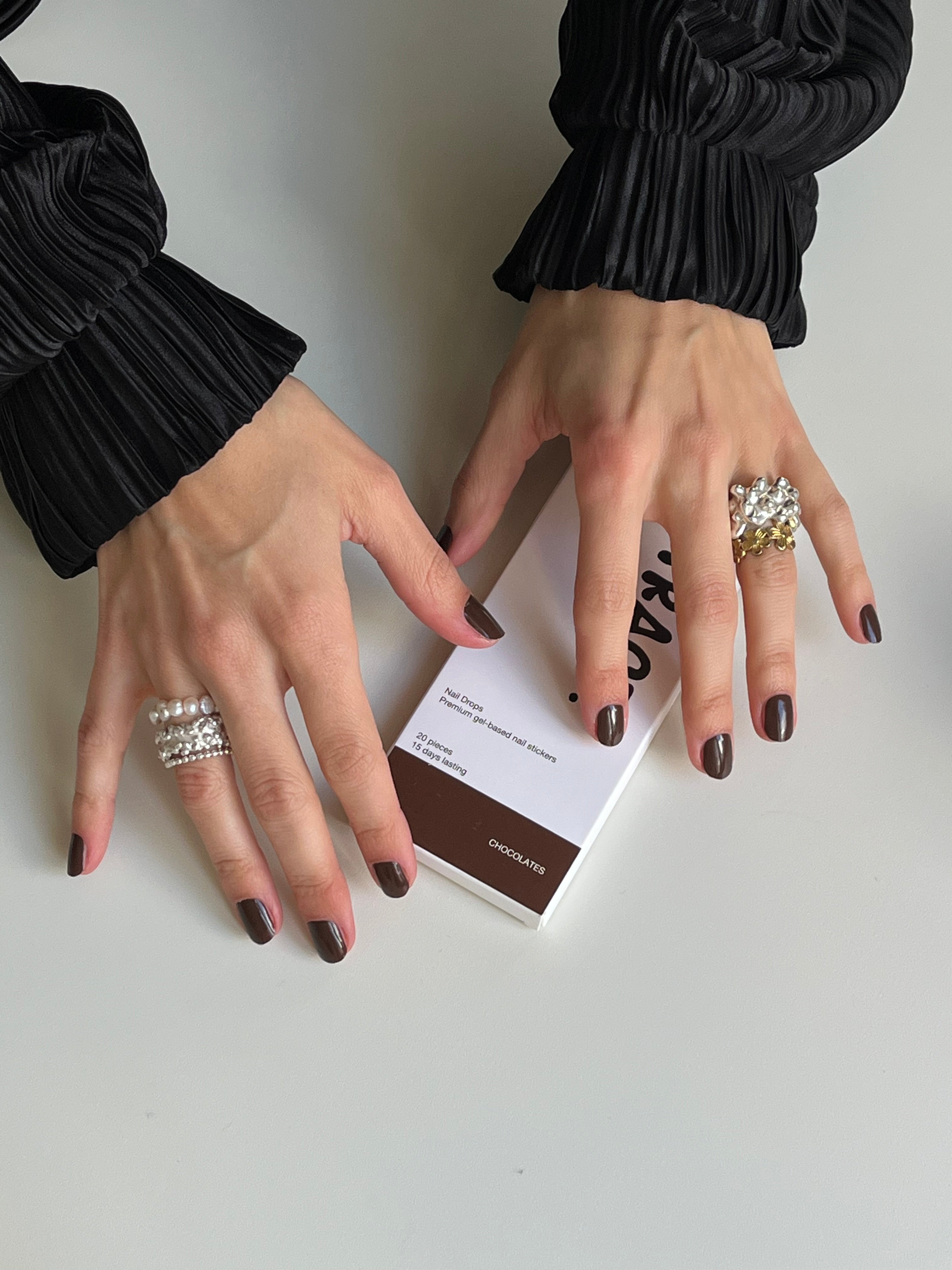 deep brown gel nail sticker - Chocolates by ABSTRACT.