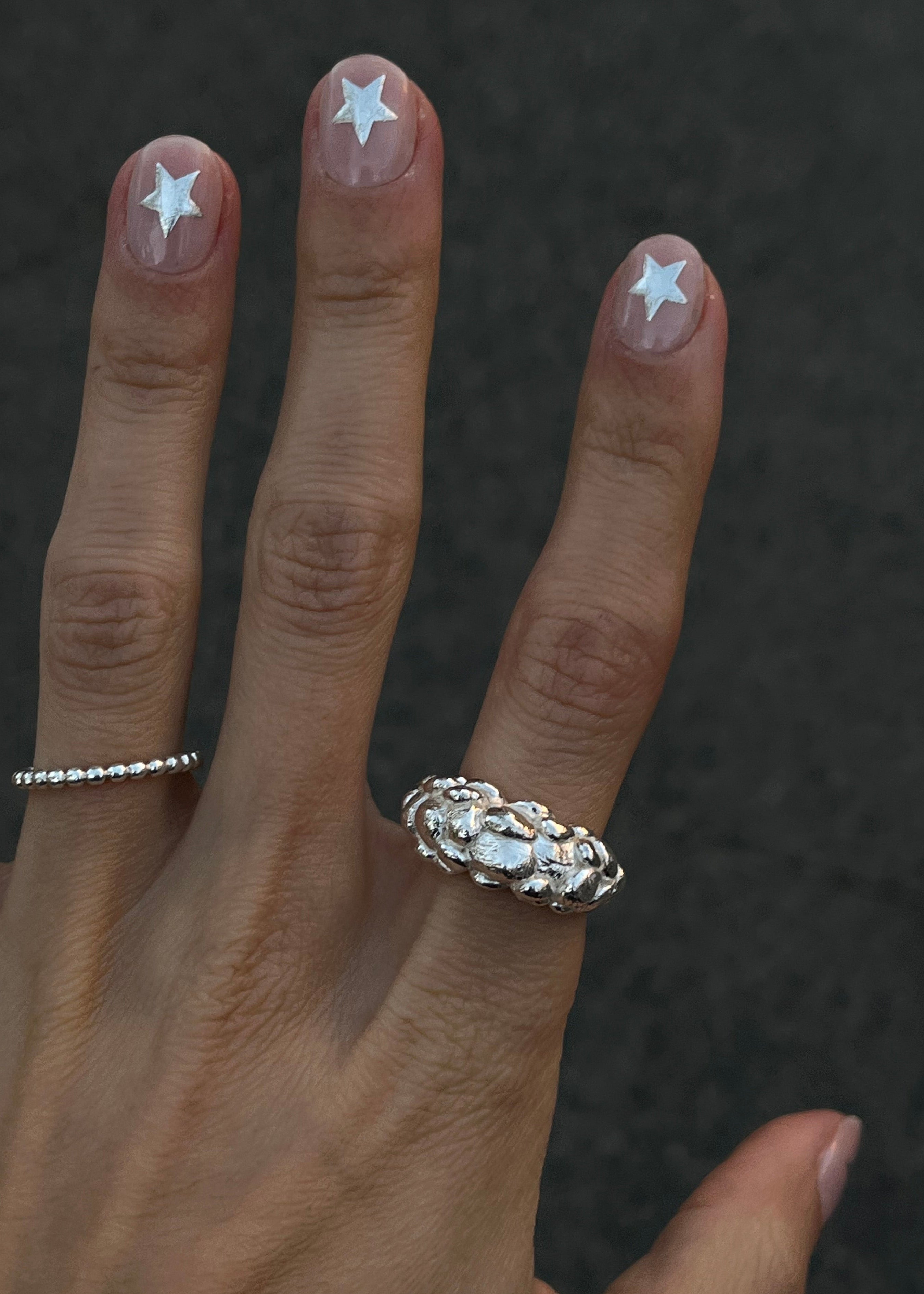 nude silver star gel nail sticker - Silver Surfer by ABSTRACT.